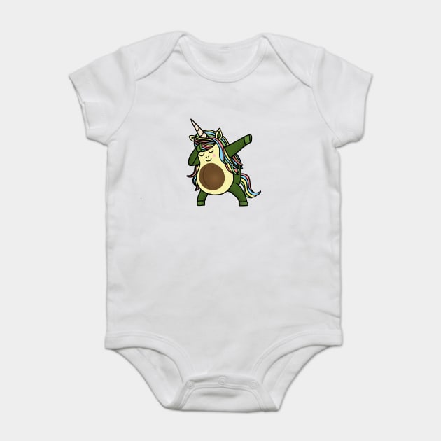 Avocado Cute Unicorn Funny Birthday or Xmas gift Baby Bodysuit by logiamerch